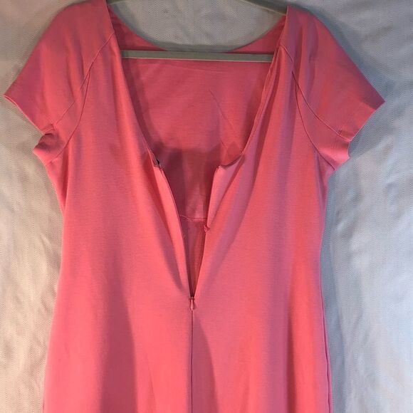 Daniel Cremieux Pink Short Sleeve Mid Length Sheath Dress Scoop Back M - Picture 7 of 10